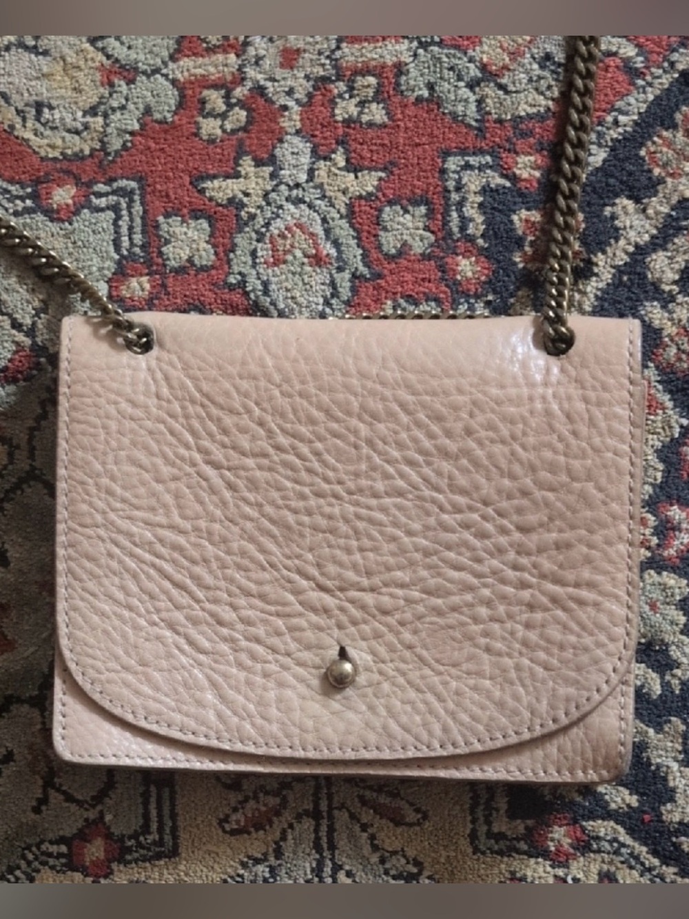 Madewell Blush Pink Leather Chain Crossbody Bag
